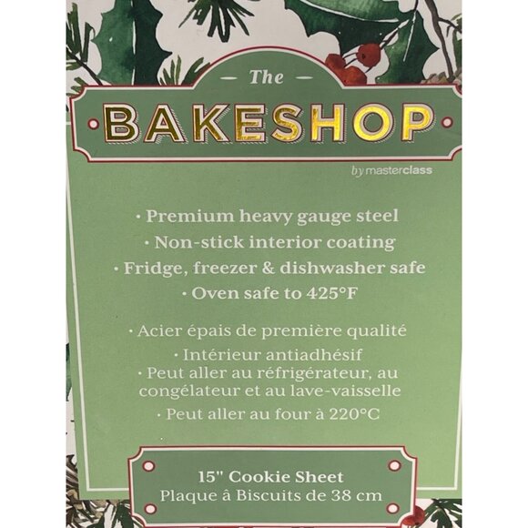 Master ClassThe BakeShop 15" Non-Stick Heavy Gauge Steel Cookie Sheet Red Spec - Picture 3 of 5